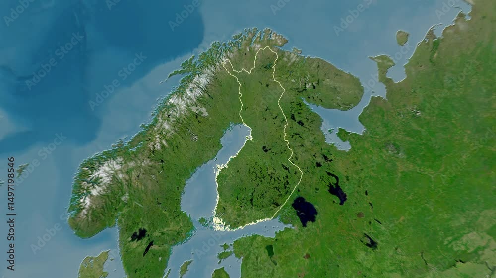 Finland map - solid. Border. 