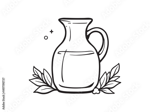 Fresh Milk Jug Outline Illustration
