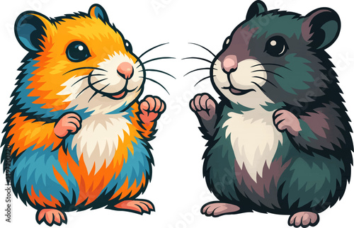 Hamsters vector two colors.eps