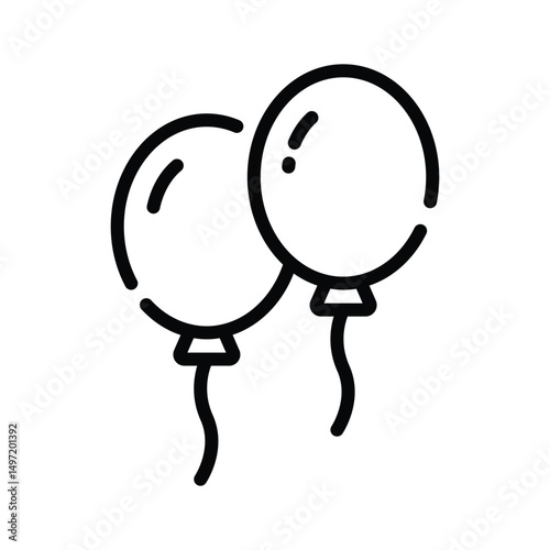 Visually engaging outline icon depicting floating balloons