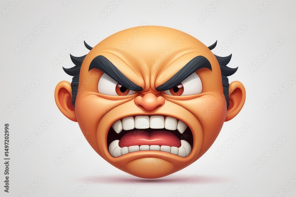 Obraz premium Angry cartoon head graphic