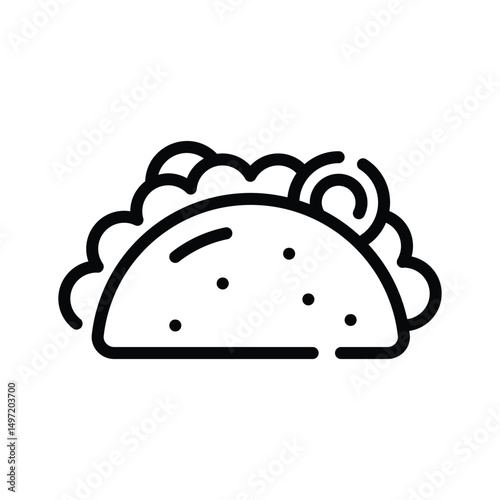 Ready to use outline icon of folded taco