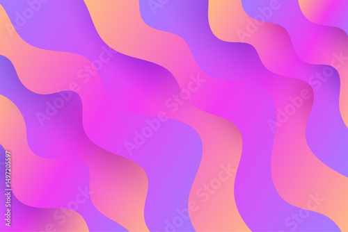 Creative abstract art with wavy shapes and soft gradient colors blending into a smooth purple background