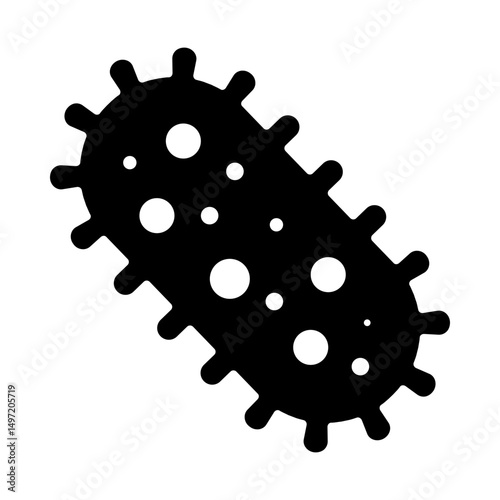 Bacteria icon, representing microscopic organisms and microbiology. Symbolizes infection, germs, health risks, science, and medical research