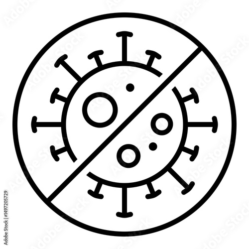 Germ protection sign, representing hygiene, cleanliness, and prevention of infection. Symbolizes handwashing, sanitizer use, disinfection, health safety, and microbial control