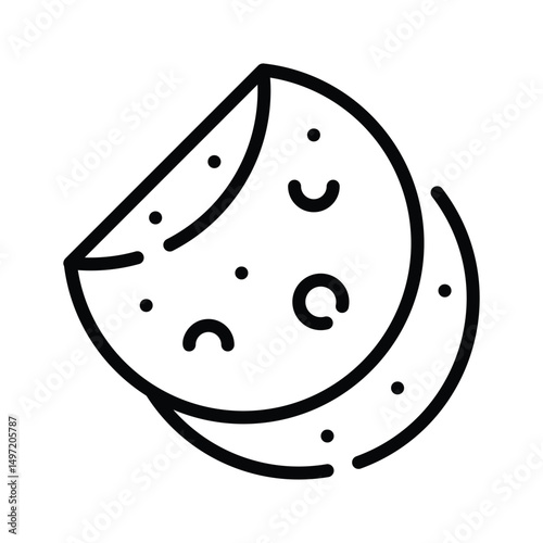 An editable outline icon of rolled tortilla wrap