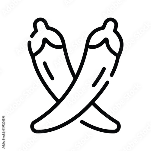 Grab this outline icon of spicy red chillies