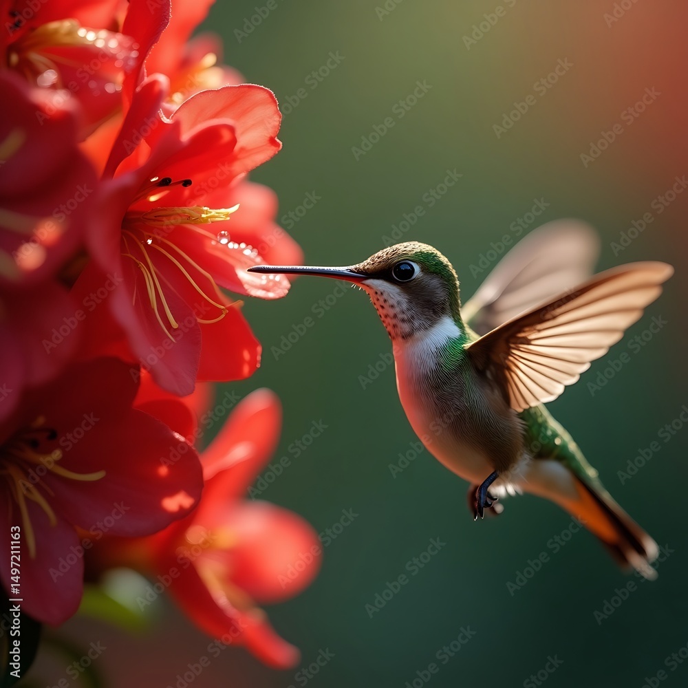 Fototapeta premium hummingbird and flower