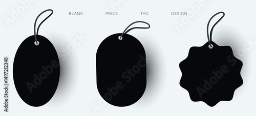 Blank Sale Tag Collection Unique Luxury Modern Black Theme Tag Design For Marketing And Sales Projects	