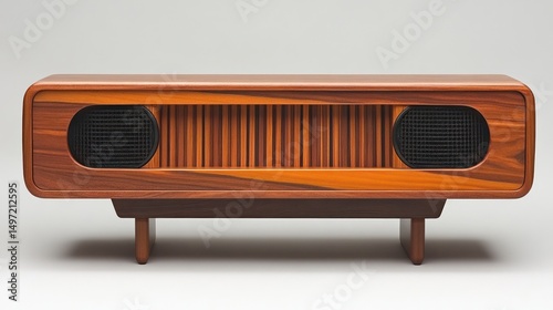 Mid-Century Modern Wooden Stereo System