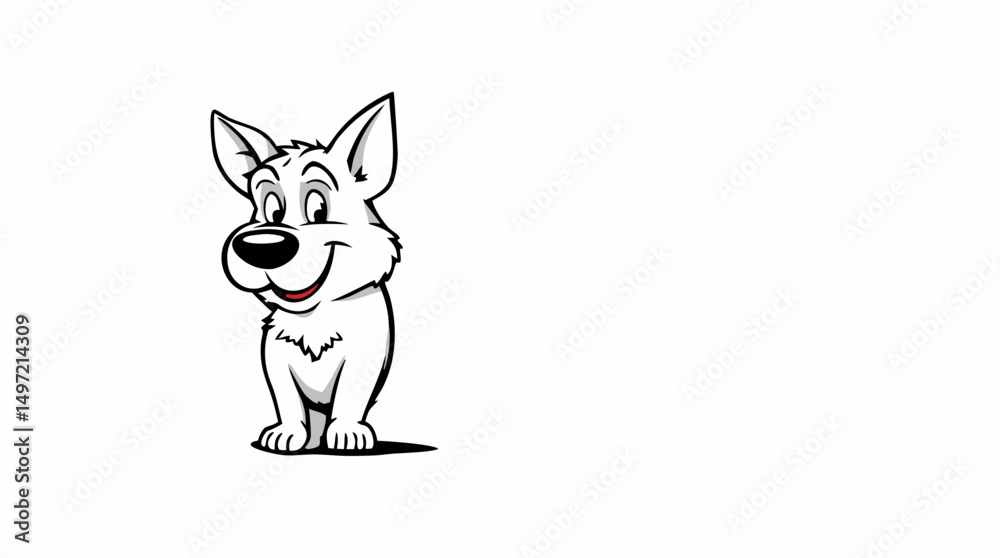 Fototapeta premium Playful Cartoon Puppies – Cute & Expressive Dog Characters