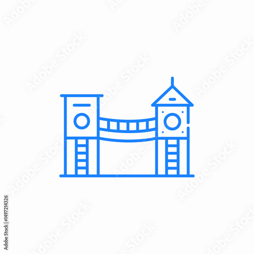 playground castle icon sign vector