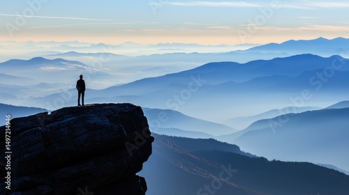 Solitude Amidst Majestic Blue Mountains