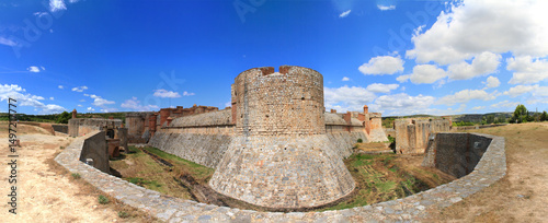 Panoramic view of Salses fortress, Salses-le-Château, Eastern Pyrenees, Languedoc-Roussillon region