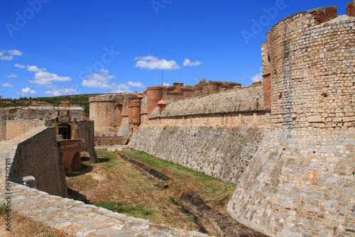 Panoramic view of Salses fortress, Salses-le-Château, Eastern Pyrenees, Languedoc-Roussillon region