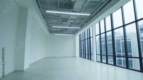 Spacious Modern Office Interior Design with Large Windows
