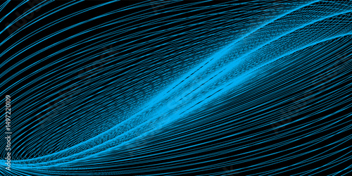 Abstract blue gradient background with shining lines waves. Minimalist background for banner, poster, cover, brochure, flyer, website