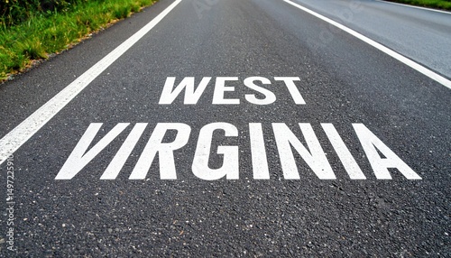 Wallpaper Mural West virginia road text on asphalt highway with green grass Torontodigital.ca