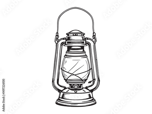 Simple Line Art of Metal Lanterns