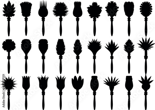 Set of droing brush strokes, vector graphic elements  