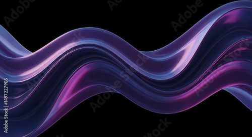 Wallpaper Mural Abstract Purple Wave Fluid 3D Render Swirling Shiny Design Elegant Background Dark Background Torontodigital.ca