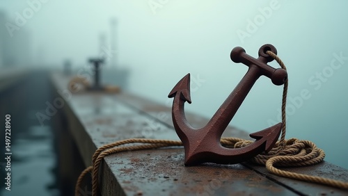 rusty iron anchor