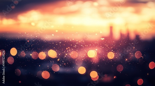 Sunset Cityscape Bokeh: A Dreamy Urban Twilight