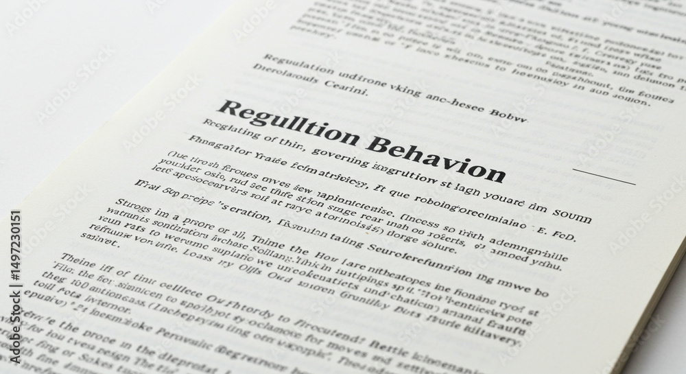 Fototapeta premium Page revealing cryptic Regulltion Behavion writing