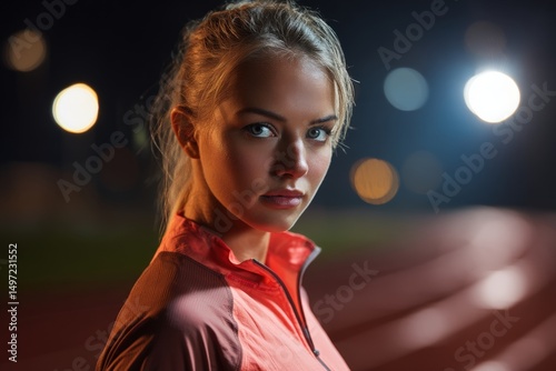 Focused young athlete with ...