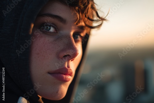 Young person with short cur...