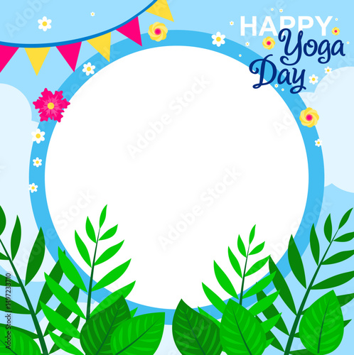 international yoga day banner frame