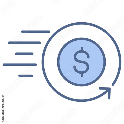 Instant Refund Blue Icon