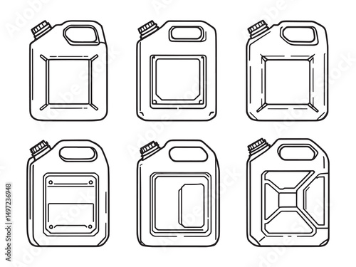 Plastic Jerry Can Line Art Collection