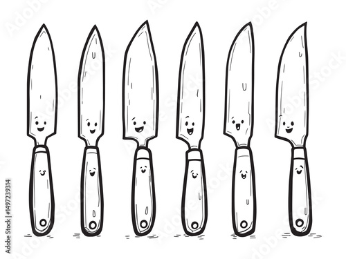 Putty Knife Outline Vector Set