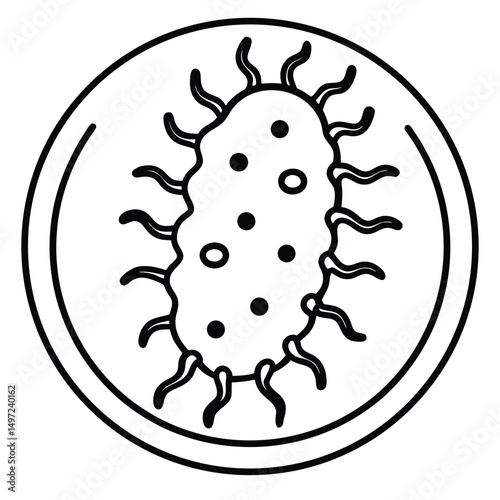  vector illustration of bacteria or microorganism
