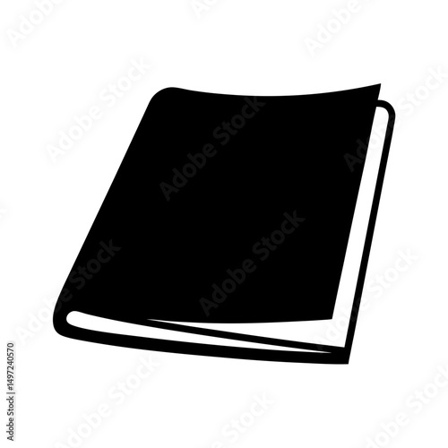 Simple, bold illustration of a book with slightly open pages isolated
