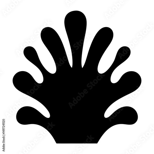 Stylized black seaweed, coral or other underwater marine flora vector illustration