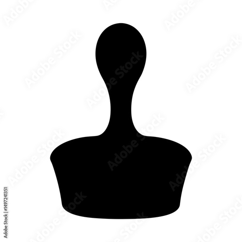 Silhouette of a Board Game Pawn in Black and White Graphic Design