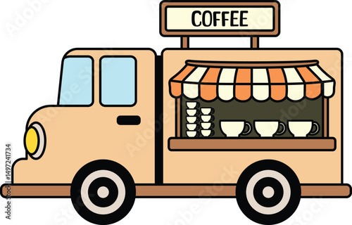 Coffee truck illustration