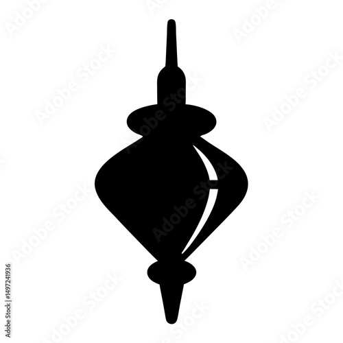 Silhouette of a decorative object resembling an ornament or pendant design