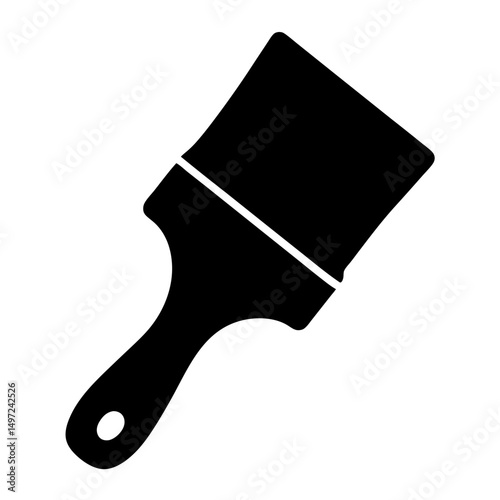 Detailed illustration of a black paint brush tool for artistic endeavors