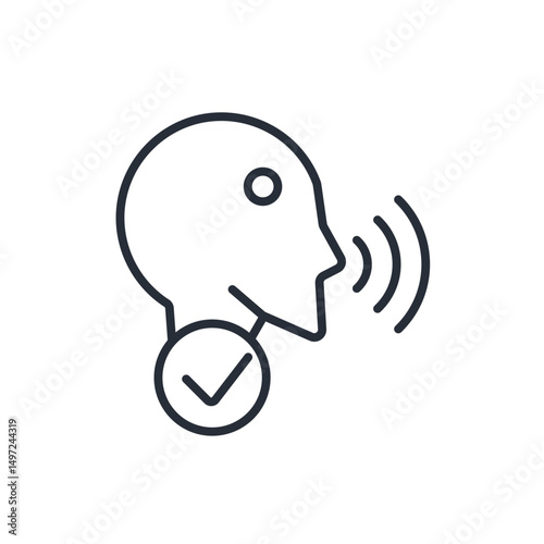 speech recognition icon. vector.Editable stroke.linear style sign for use web design,logo.Symbol illustration.