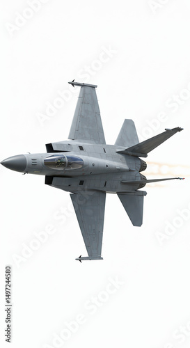 Gray fighter jet in flight