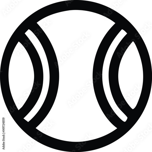 Cricket ball simple line icon