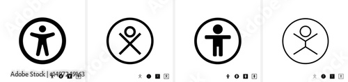 Barrierefrei Icon für Websites als Pfaddatei; Strichsymbole als editierbare Linien; Barrierefreiheits- stärkungsgesetz (BFSG), Inklusion & European Accessibility Act (EAA)