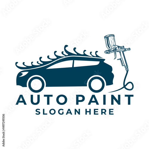 Car Paint body protections logo design vector template