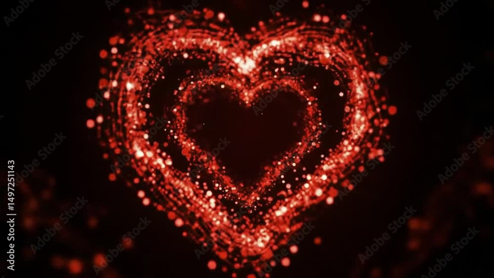 Red heart particle background romantic love valentines day
