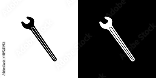 Wrench icon Vector in flat style. Collection silhouettes
