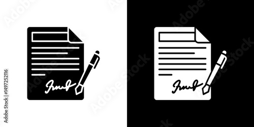 signature file icon Vector in flat style. Collection silhouettes