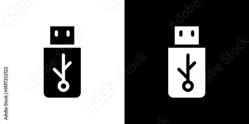 usb drive icon Vector in flat style. Collection silhouettes